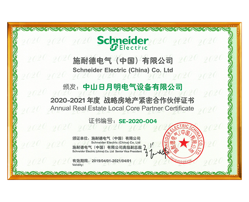 2020-2021战略房地产紧密合作伙伴证书